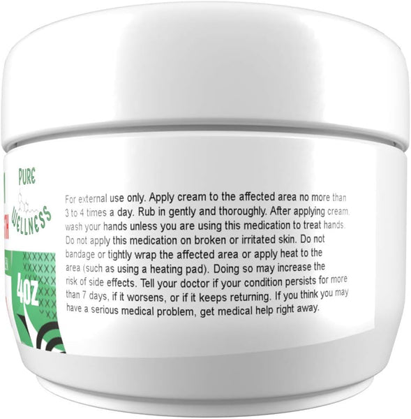 Pure wellness Soothing Hemp Cream for Effective Relief of Back, Knee, Neck, Foot, Nerve Discomfort Fortified with Arnica, MSM, Menthol and Peppermint Essential Oil