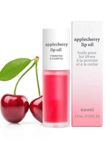 Applecherry Lip Oil with Apple Seed Oil, Lip Stain, Moisturizing, Glowing, Revitalizing, and Tinting for Dry Lips, 0.12 Fl Oz (Pink)