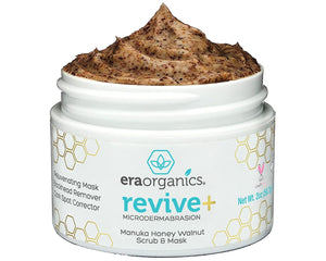 Era Organics Microdermabrasion Facial Scrub & Face Exfoliator - Spa Quality Exfoliating Mask with Manuka Honey Walnut Moisturizing Exfoliant for Dry Skin, Blackheads Wrinkles (2 oz)