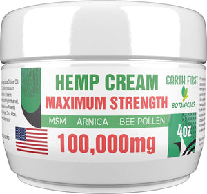 Pure wellness Soothing Hemp Cream for Effective Relief of Back, Knee, Neck, Foot, Nerve Discomfort Fortified with Arnica, MSM, Menthol and Peppermint Essential Oil