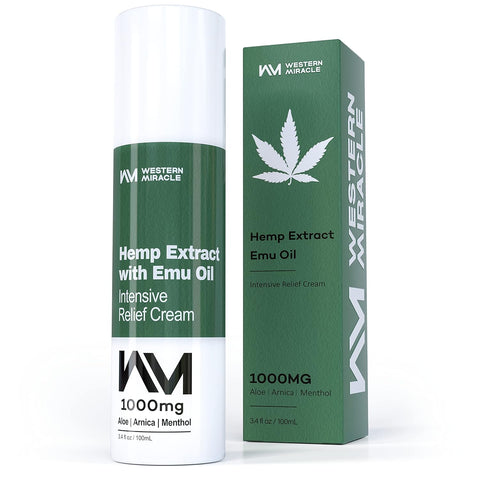 Hemp Cream - Made in USA - WM Hemp Extract Cream for Muscles, Joints, Back, Knees - Natural Hemp Cream Maximum Strength with Arnica, Menthol, Aloe - 3.4 Oz Paraben Free